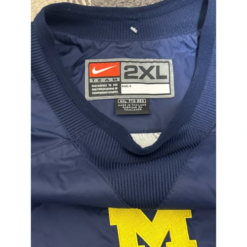 VTG University Of Michigan Nike Blue Mens XXL‎ Windbreaker Pullover Sweater UOM